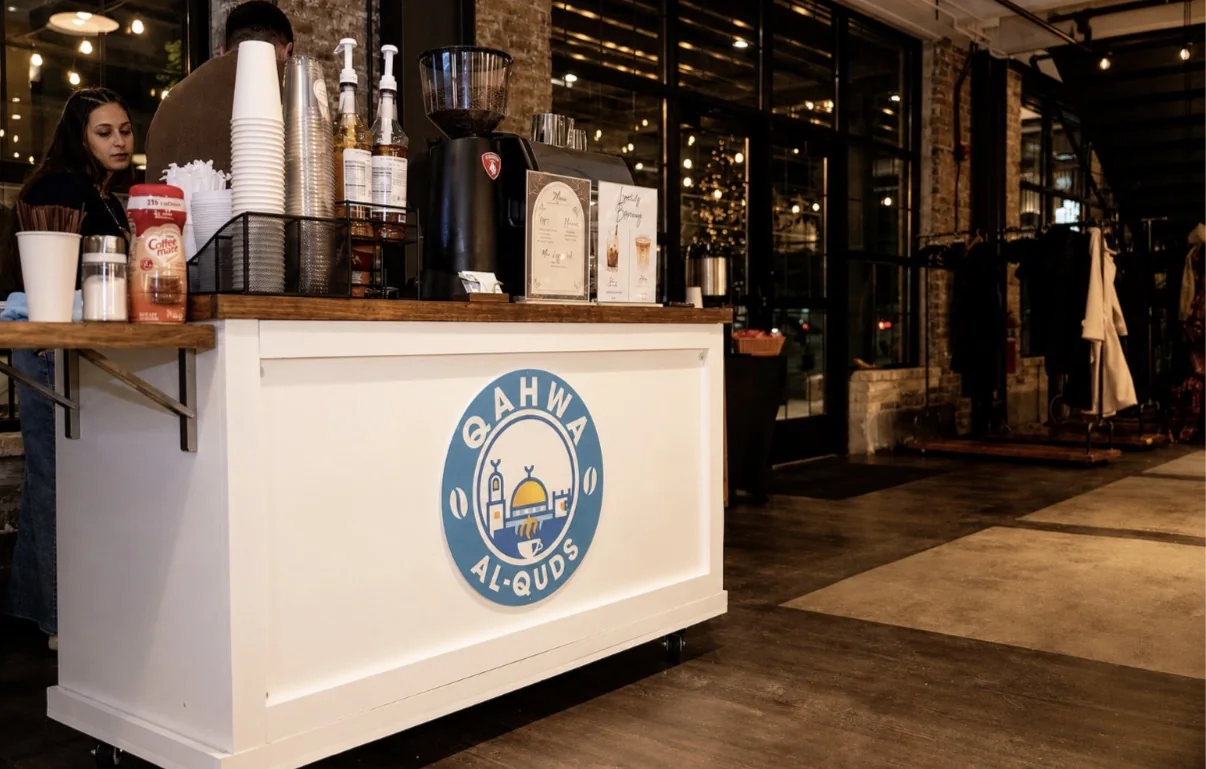 Qahwa Al Quds baristas serving guests at a private event
